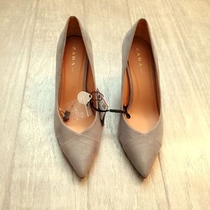 ZARA Women's Mid Heel Shoes:Gray, US 9/EUR 40